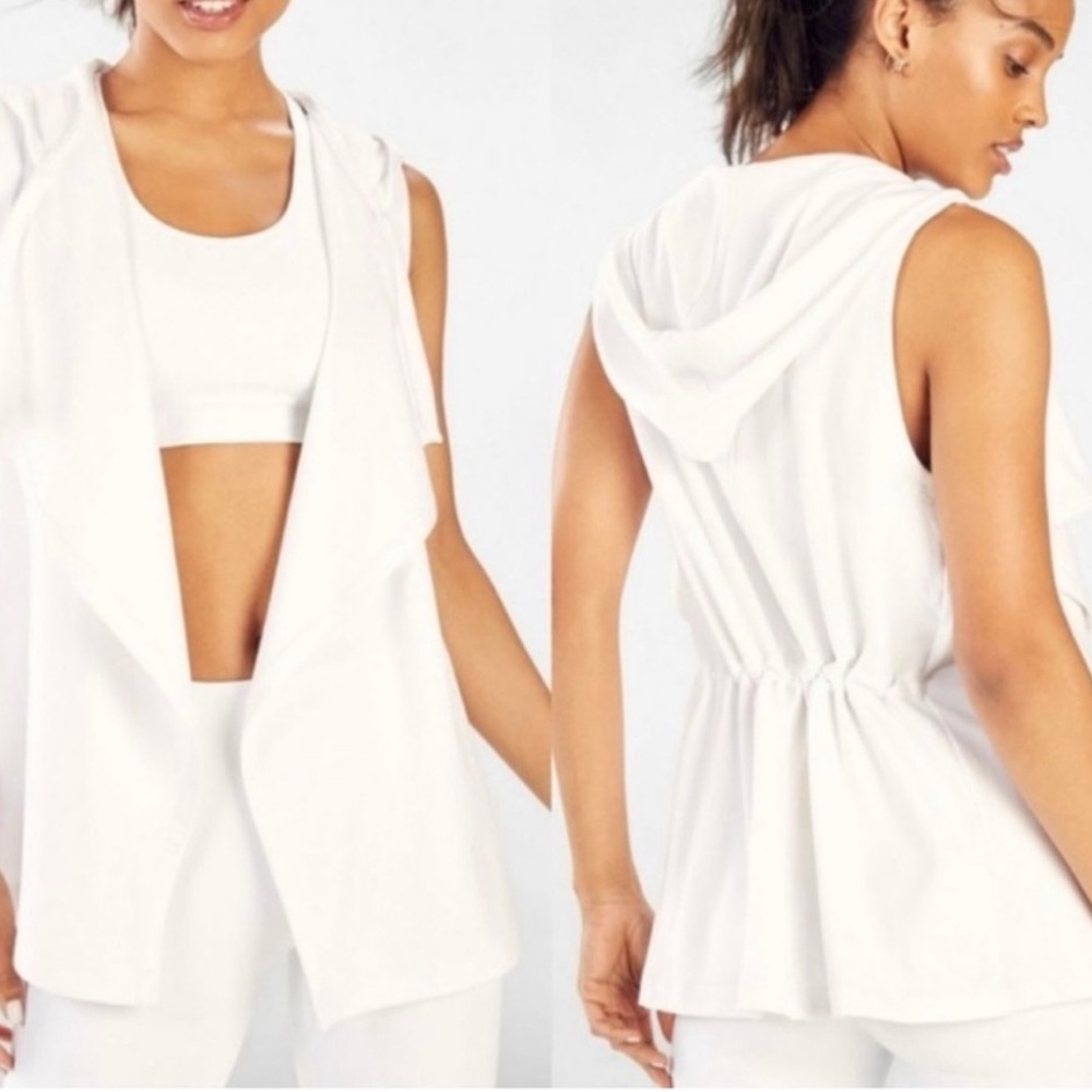 Fabletics Hooded Vest White Size M Athleisure Yoga